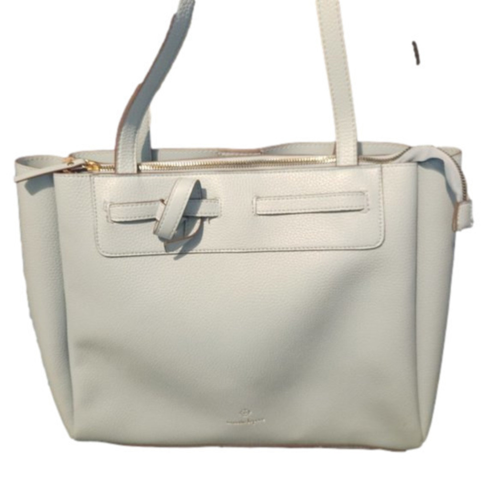 P063. Nanette Lapore Light Blue Faux Leather Shoulder Bag/Tote Bag